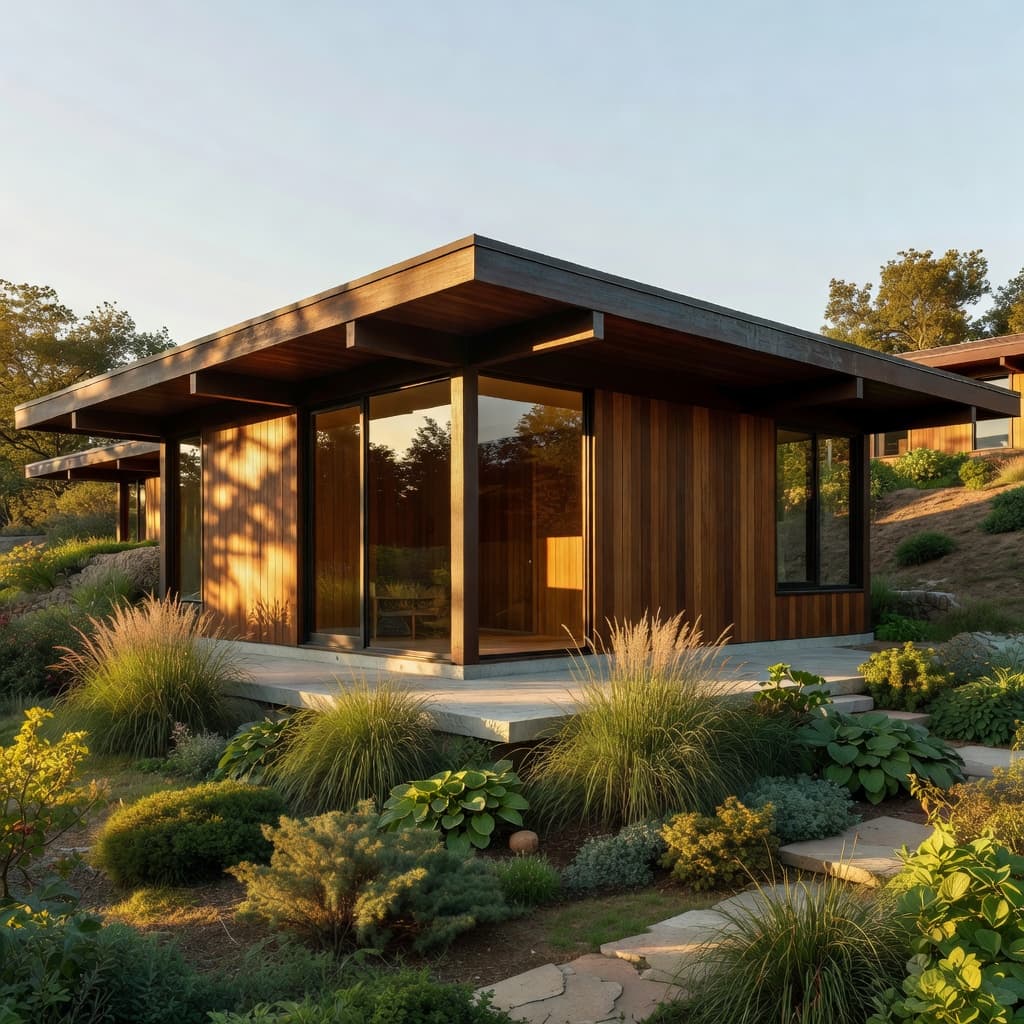 Mid-Century Modern home exterior — visualized with DecorAI