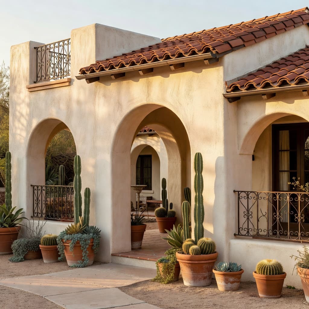 Spanish / Mission home exterior — visualized with DecorAI